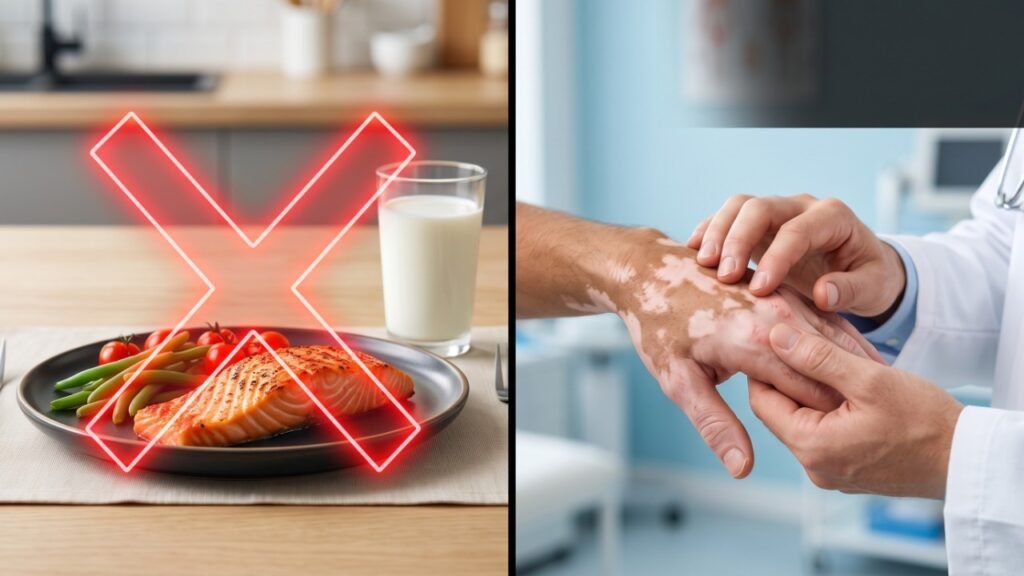 सफेद दाग क्यों होता है vitiligo causes myths fish and milk and skin treatment in hindi