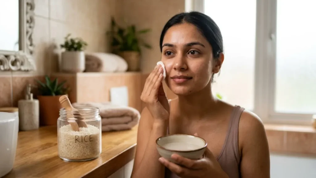 चेहरे पर चावल का पानी कैसे लगाएं rice water for face glowing skin tips in hindi
