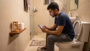 टॉयलेट में मोबाइल चलाने के नुकसान using phone in toilet increases piles hemorrhoids risk by 46 percent doctor warning