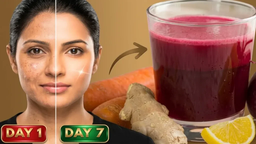 ग्लोइंग स्किन के लिए जूस glowing skin drink in hindi beetroot carrot juice