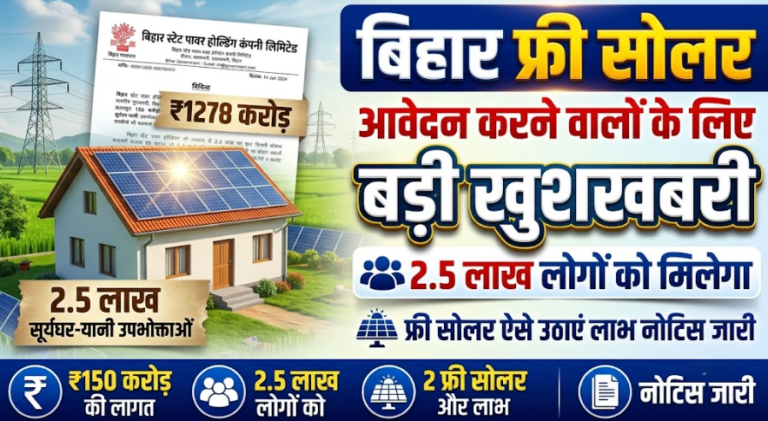 फ्री सोलर पैनल Free solar panel Bihar PM Surya Ghar Yojana rooftop installation
